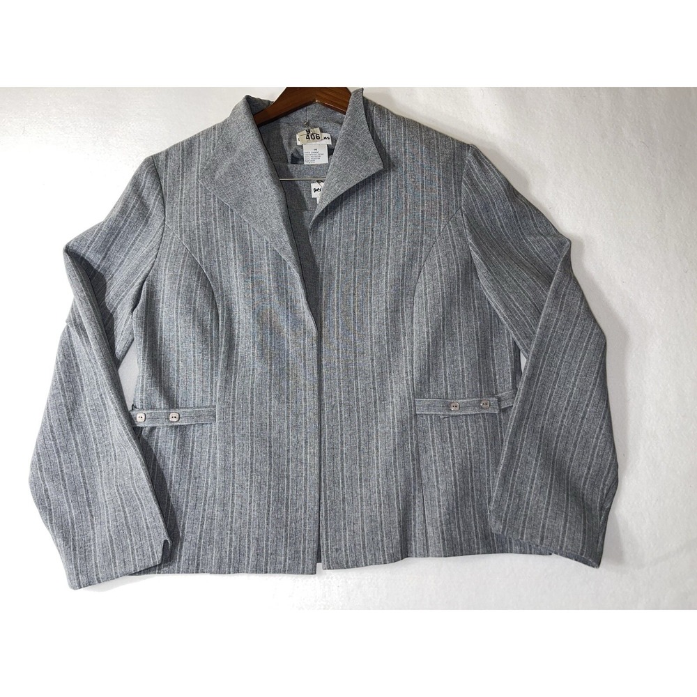 Perceptions Women's Open Front Suit Jacket‎ & Matching Sleeveless Top Size 14